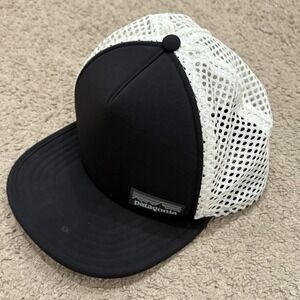 Patagonia Duckbill Trucker Hat Black White Outdoor Fishing Hiking